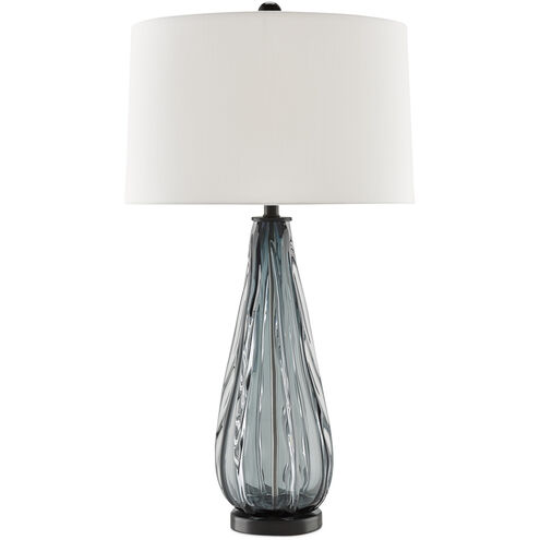 Nightcap 33.25 inch 150 watt Blue-Gray/Clear/Black Table Lamp Portable Light