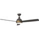 Hicks 60 inch Deep Bronze with Bronze Blades Ceiling Fan in Deep Bronze and Hand-Rubbed Antique Brass