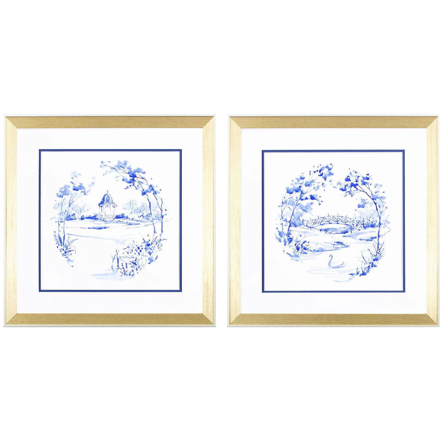 Blue Garden Impress Blue Framed Art, Propac