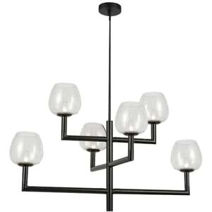 Nora 6 Light 35.75 inch Matte Black with Clear Chandelier Ceiling Light
