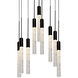 Magic LED 17 inch Black Multi-Light Pendant Ceiling Light in 9, Round