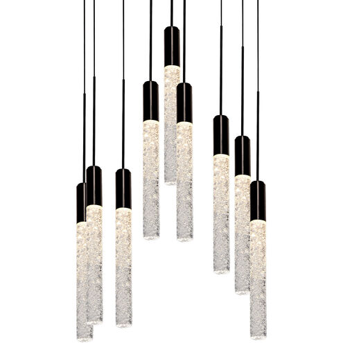 Magic LED 17 inch Black Multi-Light Pendant Ceiling Light in 9, Round