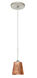 Nico 1 Light Satin Nickel Pendant Ceiling Light in Stone Copper Foil Glass, Halogen