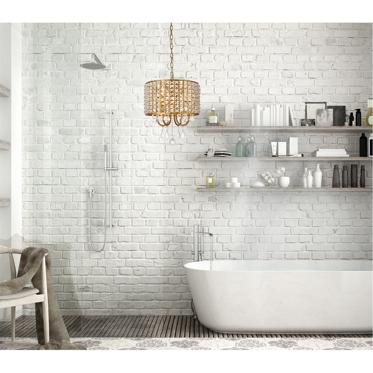 Elise 4 Light 17 inch Chrome Flush Mount Ceiling Light