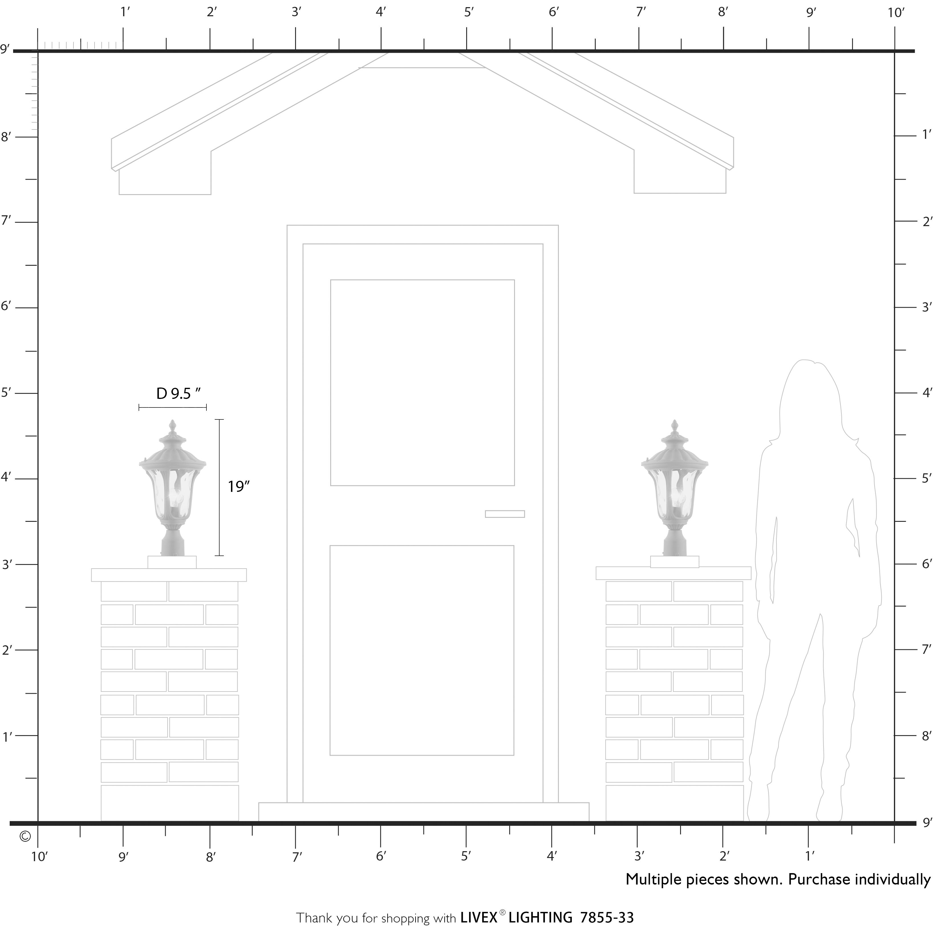 Oxford 1 Light 19 inch Soft Gold Outdoor Post Top Lantern, Medium