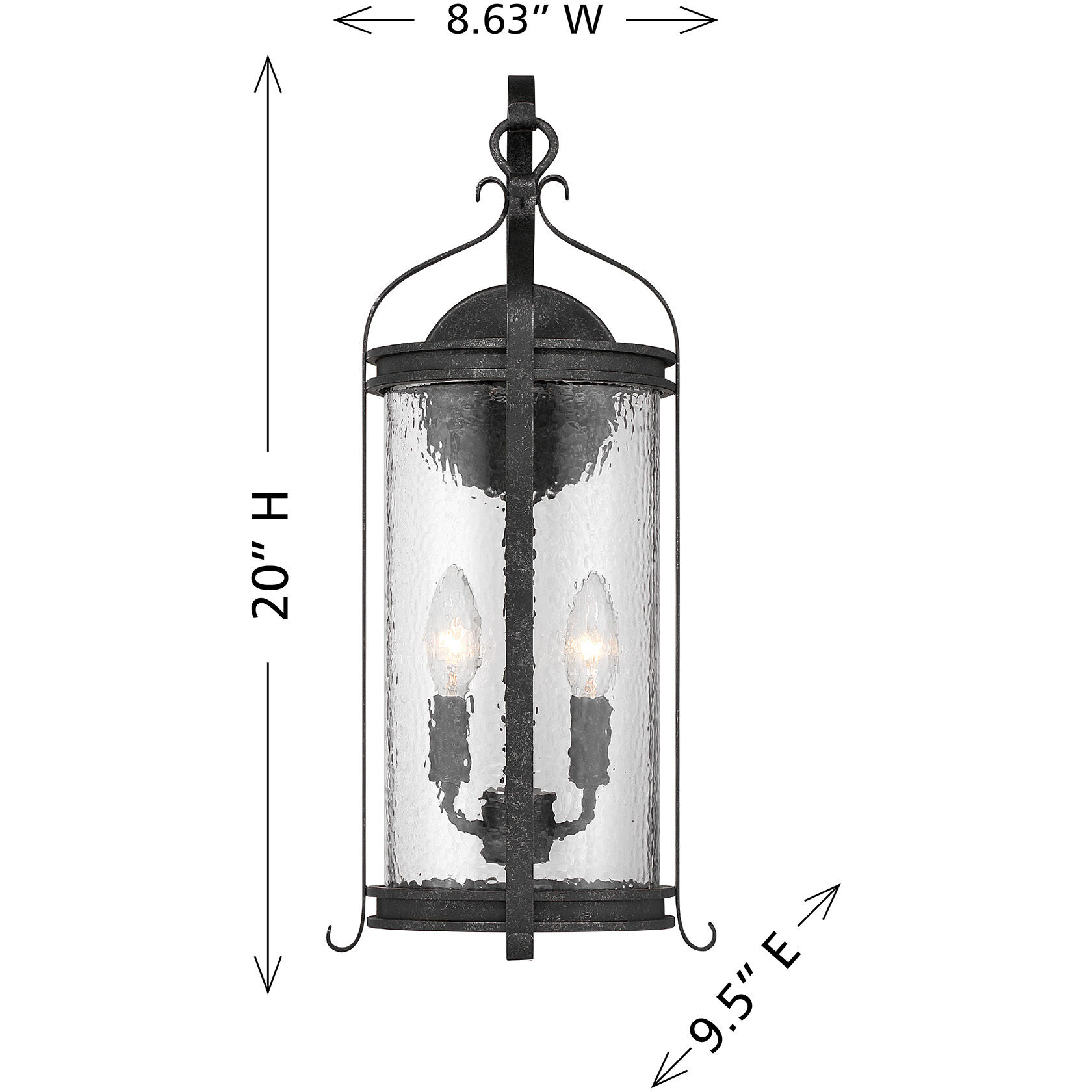 Preston 2 Light 20 inch Iron Oxide Outdoor Wall Lantern