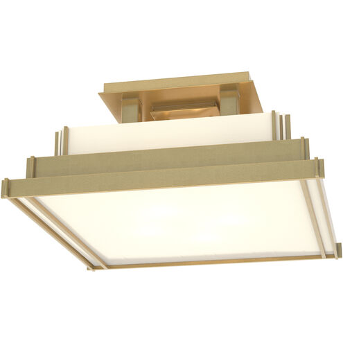Steppe 4 Light 17.1 inch Modern Brass Semi-Flush Ceiling Light in Ivory Art, Small