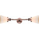 Franklin Restoration Small Cone LED 6 inch Antique Copper Bath Vanity Light Wall Light in Matte White Glass, Franklin Restoration