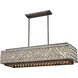 Rosslyn 8 Light 40 inch Weathered Zinc Linear Chandelier Ceiling Light