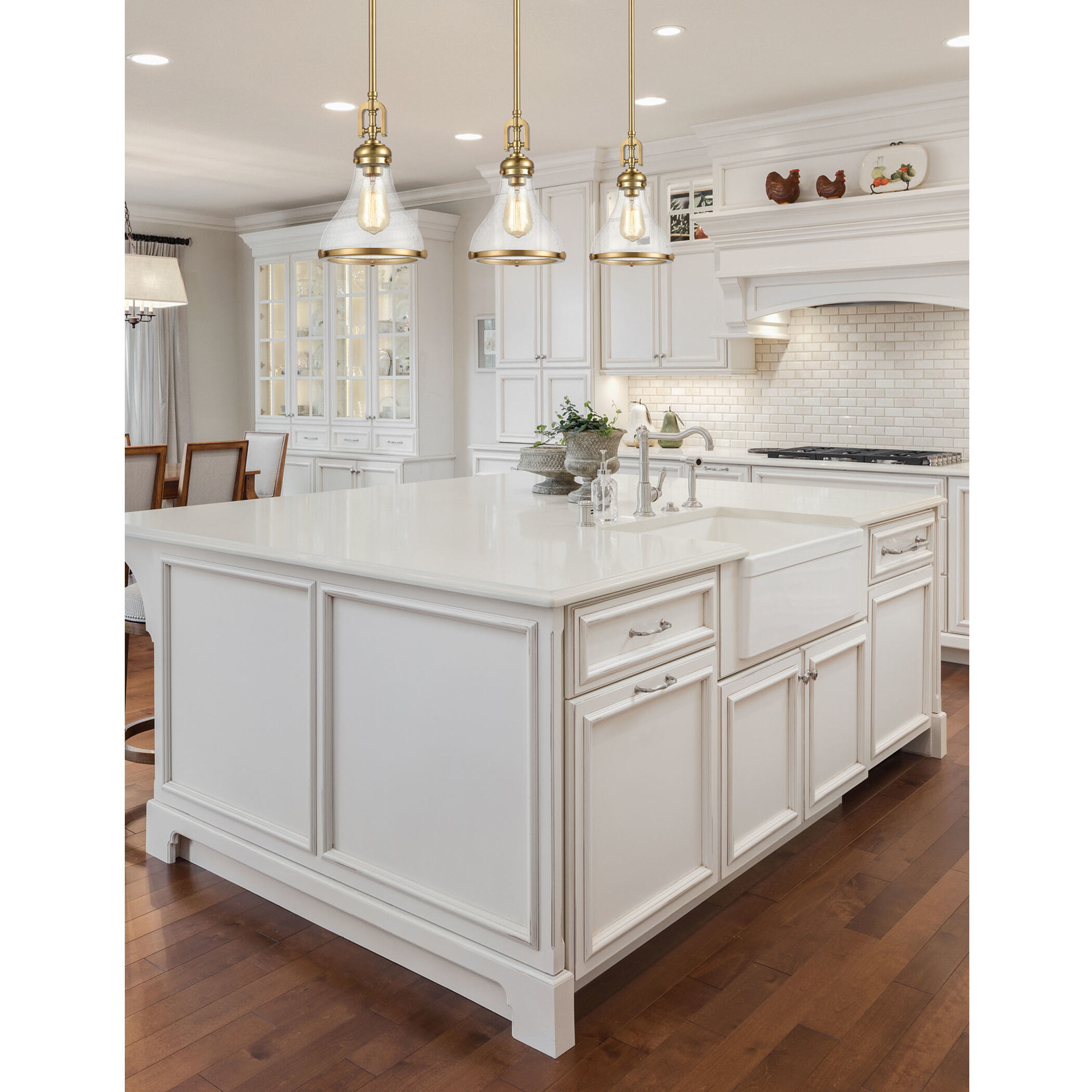 Rutherford 1 Light 9 inch Satin Brass Mini Pendant Ceiling Light