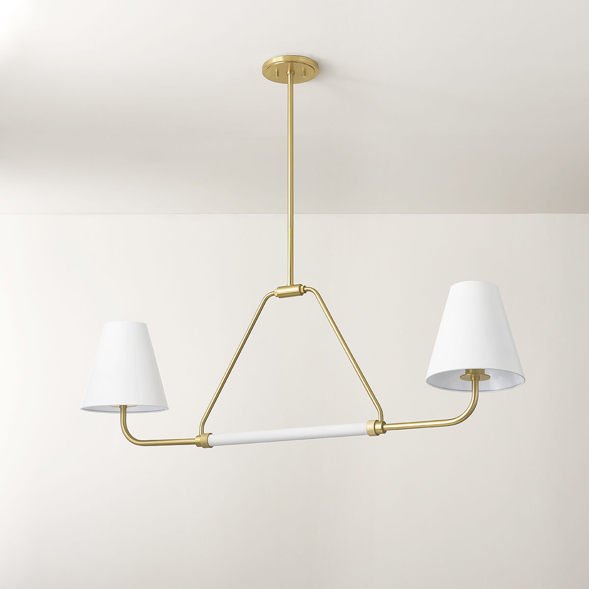 Georgann 2 Light 48 inch Aged Brass/Soft White Linear Ceiling Light