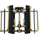 Louvre 5 Light 22 inch Antique Brass with Matte Black Accents Semi-Flush Mount Ceiling Light