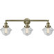 Franklin Restoration Small Oxford LED 34 inch Antique Brass Bath Vanity Light Wall Light in Clear Glass, Franklin Restoration