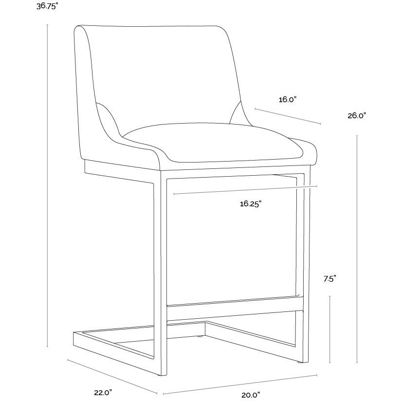 Holly 36.75 inch Zenith Soft Grey Counter Stool