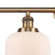 Franklin Restoration Large Bell LED 44 inch Brushed Brass Bath Vanity Light Wall Light in Matte White Glass, Franklin Restoration