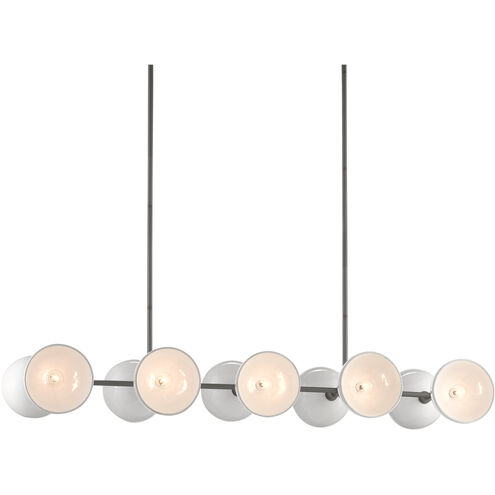Soba 10 Light 55.5 inch Hiroshi Gray/White Chandelier Ceiling Light