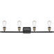 Ballston Bare Bulb 4 Light 36 inch Black Antique Brass Bath Vanity Light Wall Light, Ballston