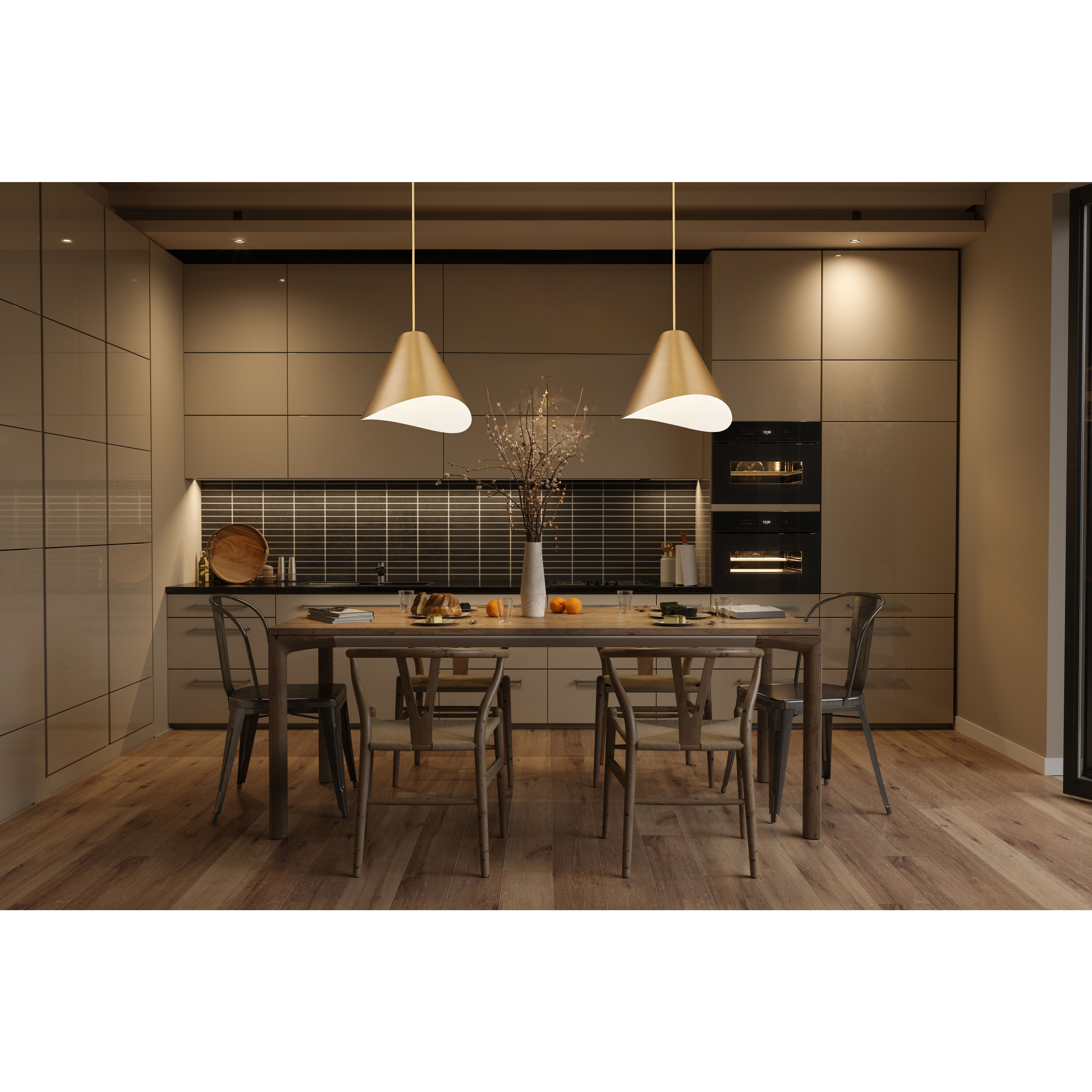 Aria 1 Light 18 inch Modern Gold Pendant Ceiling Light in Modern Gold & Inner White