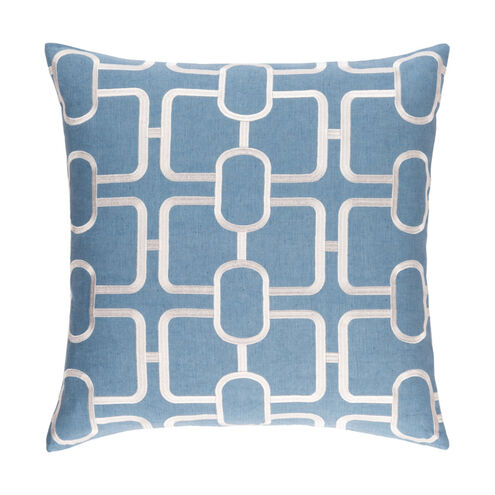 Lockhart 18 X 18 inch Denim and White Pillow