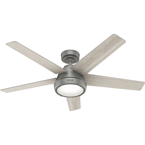 Burroughs 52 inch Matte Silver with Light Gray Oak Blades Ceiling Fan