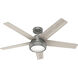Burroughs 52 inch Matte Silver with Light Gray Oak Blades Ceiling Fan
