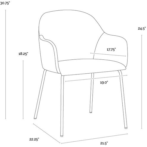Hensley Dark Teal Dining Armchair