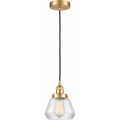 Edison Fulton LED 7 inch Satin Gold Mini Pendant Ceiling Light