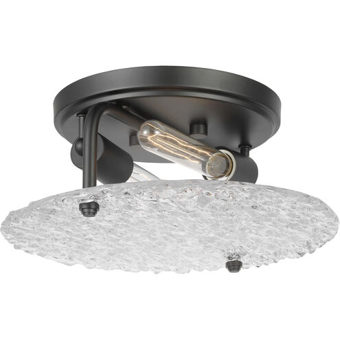 Glacier 2 Light 13 inch Matte Black Flush Mount Ceiling Light