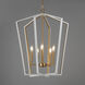 Melrose 5 Light 22 inch White and Natural Aged Brass Entry Foyer Pendant Ceiling Light