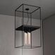 Caged 4 Light 19.69 inch Black Marble Semi-Flush Mount Ceiling Light