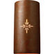Sun Dagger Cylinder 2 Light 11 inch Sienna Brown Crackle Wall Sconce Wall Light in Incandescent, Sunburst, Really Big