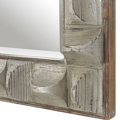 Pickford 40 X 32 inch Aged Gray Wash and Silver Highlights Mirror