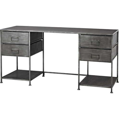 Gunthery 60 X 22 inch Graphite Desk, 4 Drawer