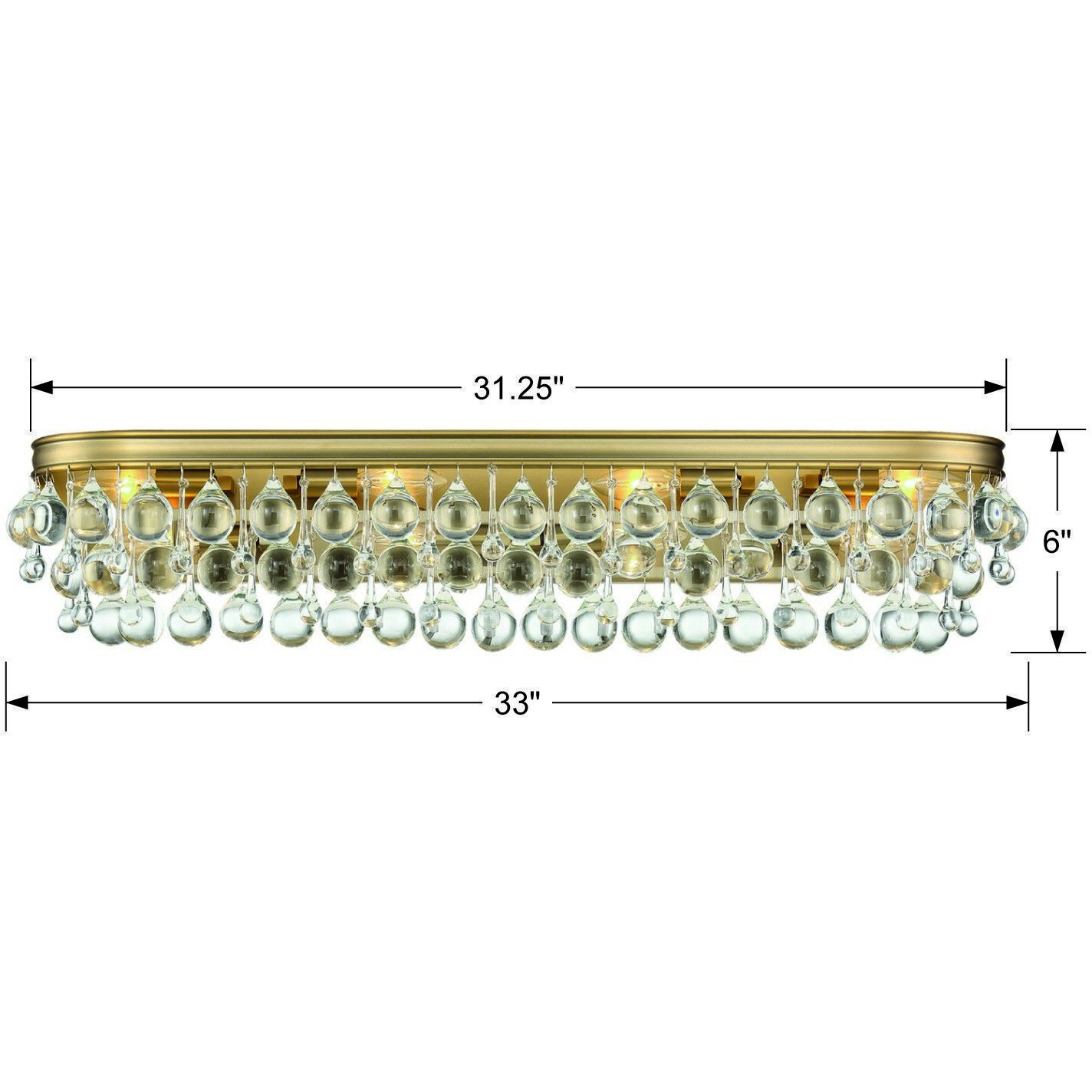 Calypso Bath Vanity Light Wall Light in Vibrant Gold