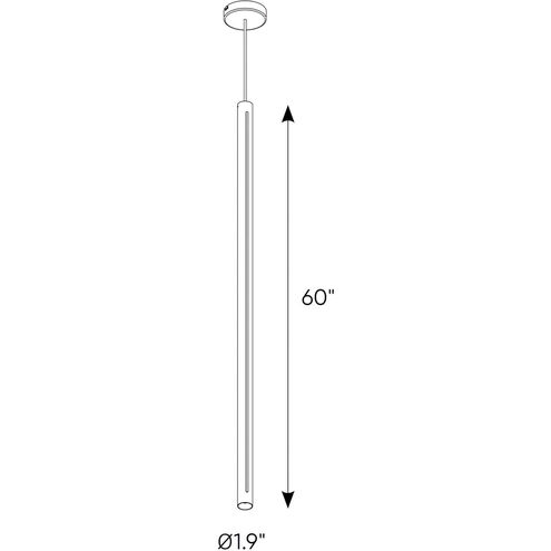 Linea LED 1.9 inch Black Pendant Ceiling Light, Cylinder