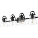 Yep Duncan Vanity Wall Light in Matte Black, Clear Glass