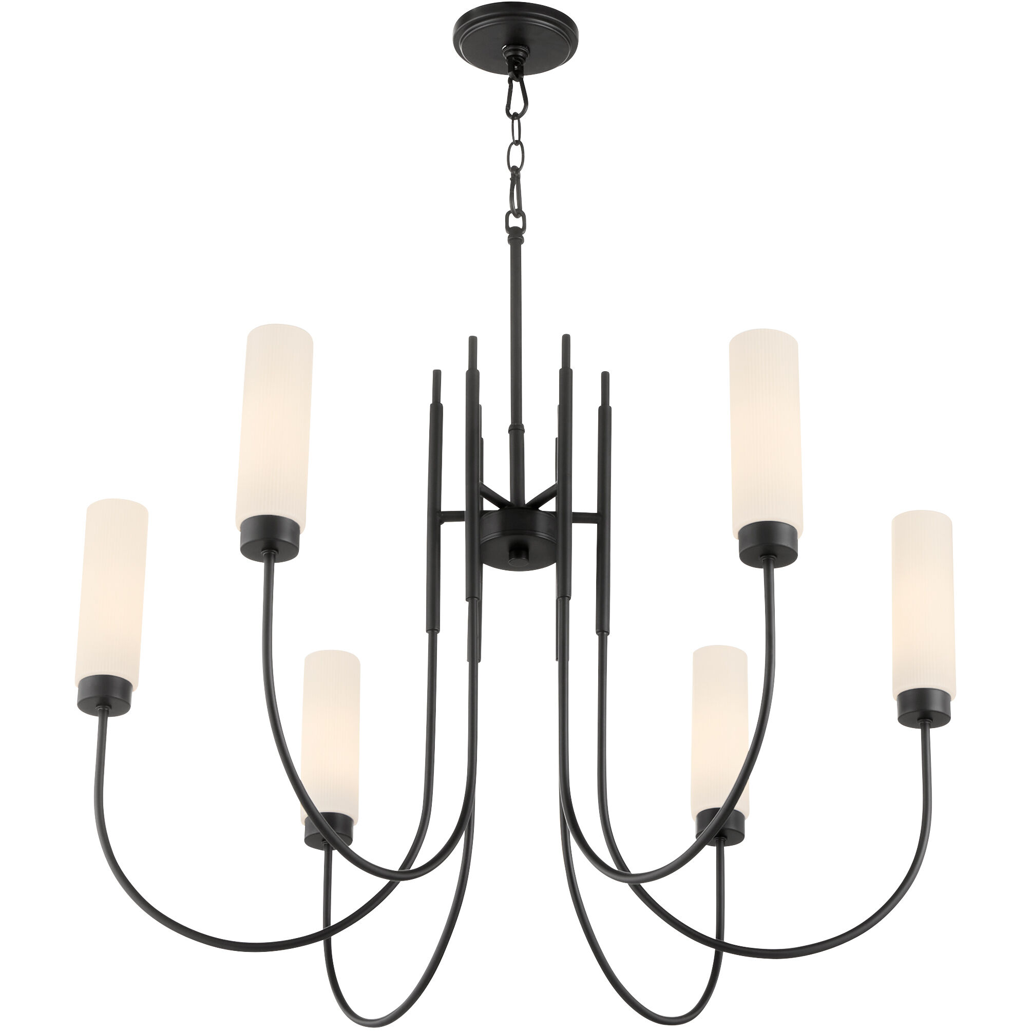 Jerome 6 Light 32 inch Matte Black Chandelier Ceiling Light