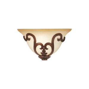 Florentine 1 Light 13 inch Tuscan Sun ADA Wall Sconce Wall Light in Sconce glass,  1/2 hat White Alabaster (7352)