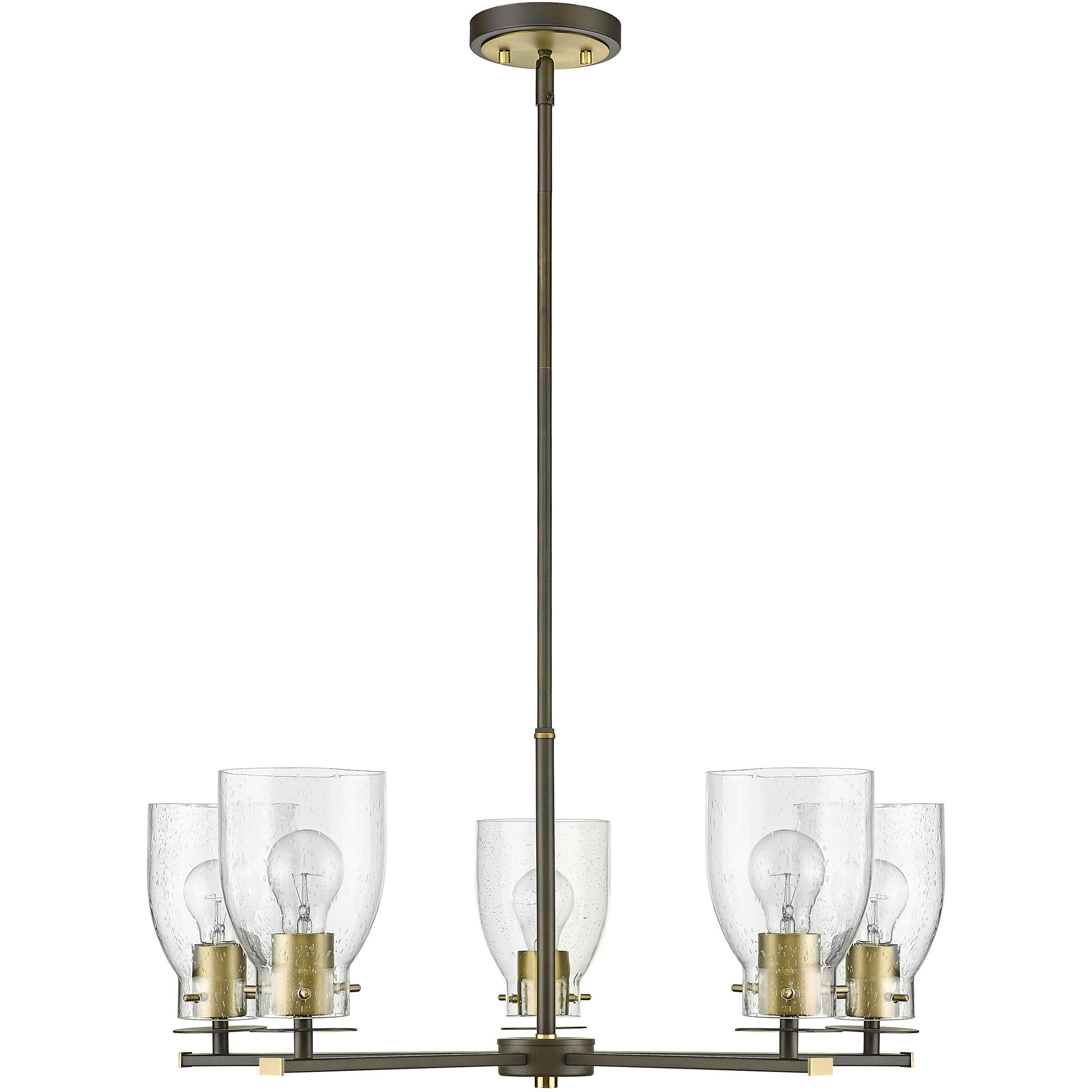 Shelby 5 Light 28 inch Oil Rubbed Bronze and Antique Brass Chandelier Ceiling Light