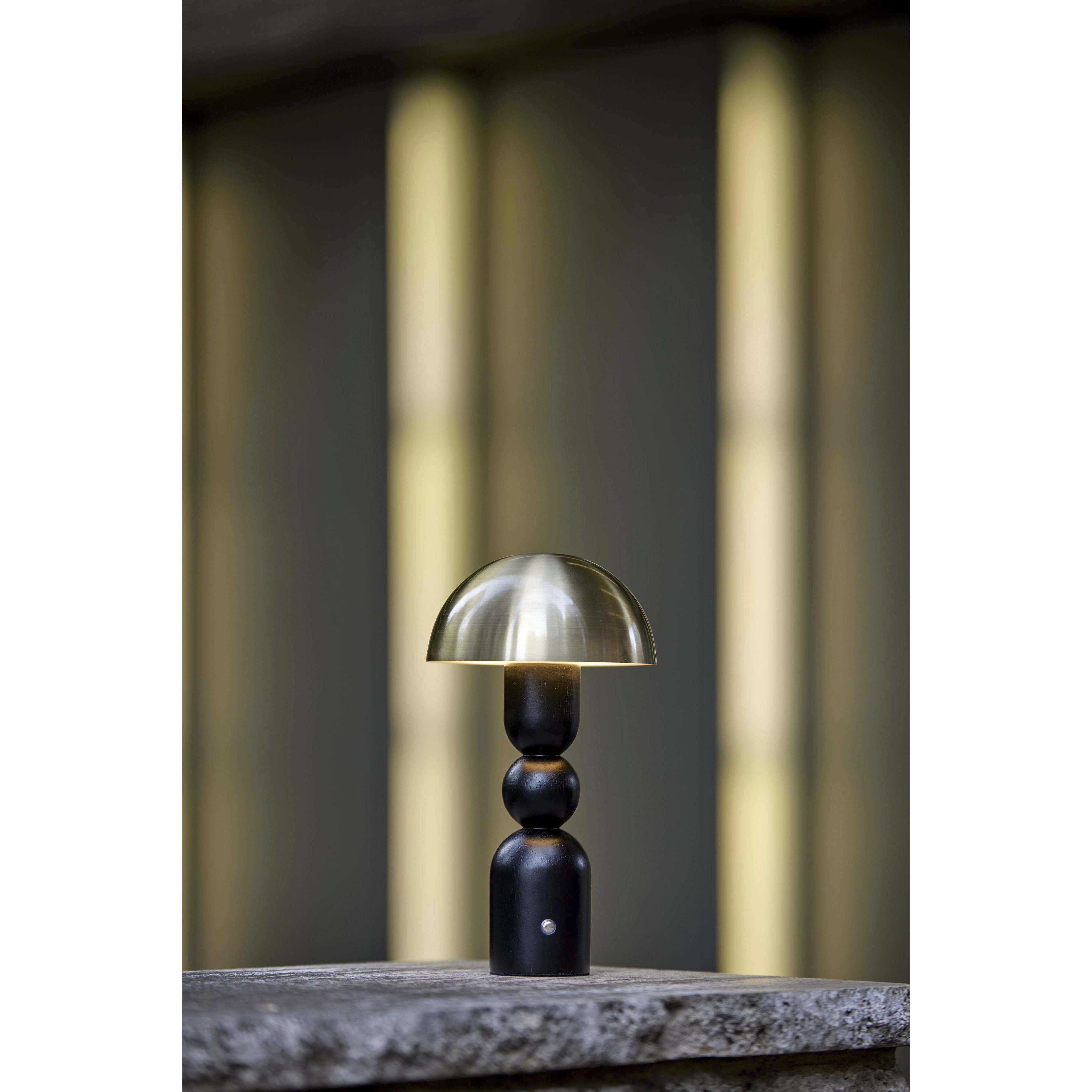 Connie 10.75 inch 2.00 watt Black and Antique Brass Cordless Table Lamp Portable Light