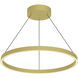 Cerchio LED 23.63 inch Brushed Gold Pendant Ceiling Light