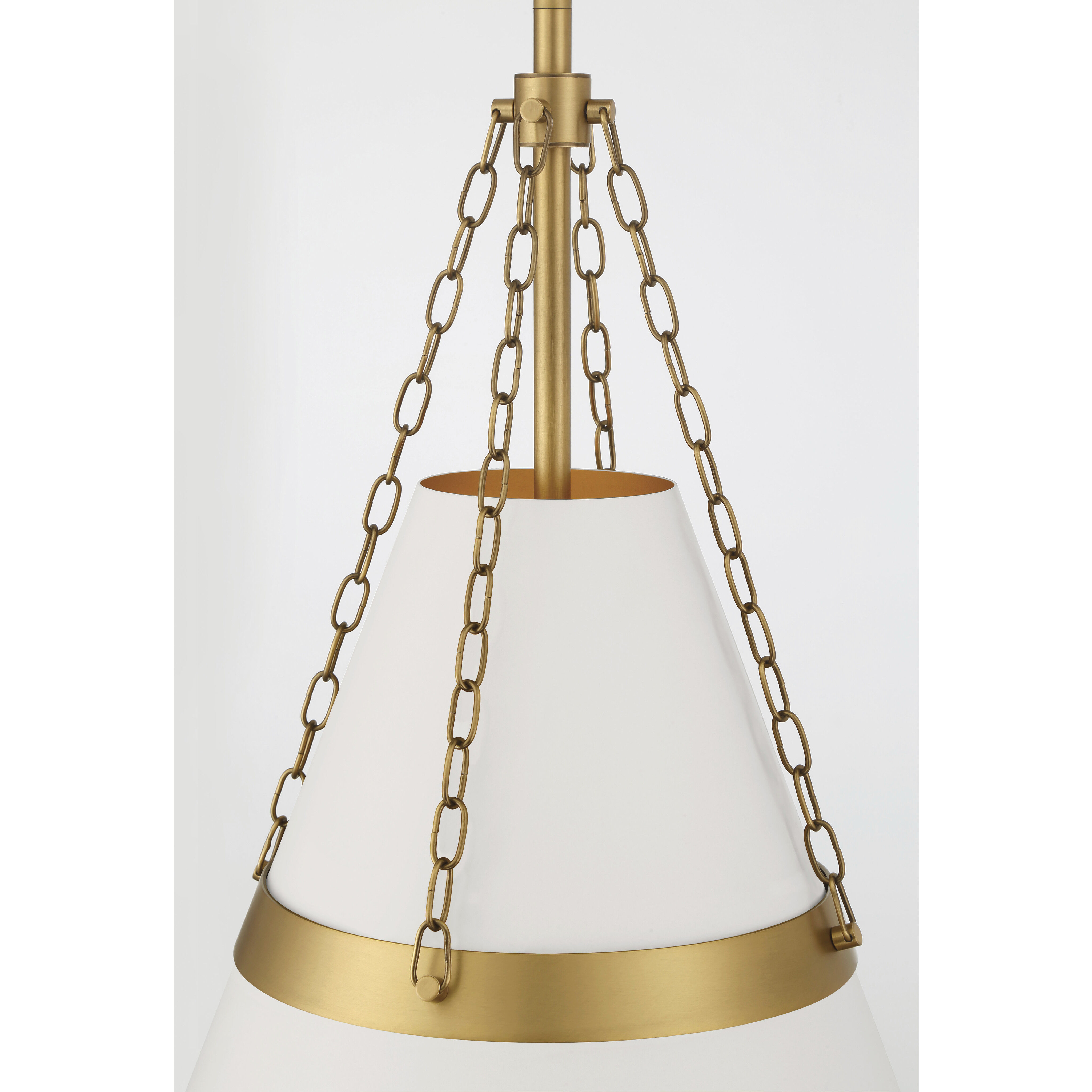 Springfield 1 Light 12 inch Legacy Brass and Off White Cream Pendant Ceiling Light