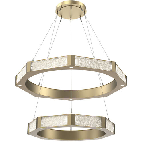 Glacier LED 32.1 inch Gilded Brass Chandelier Ceiling Light, Double Tier