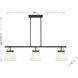 Scandinavian 3 Light 39 inch Matte Black Linear Chandelier Ceiling Light