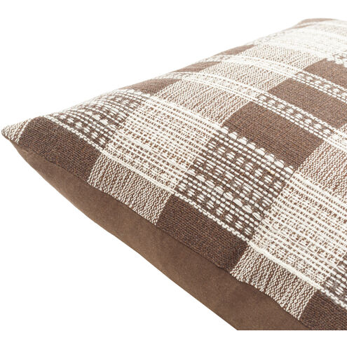 Myrna 20 X 20 inch Dark Brown/White Accent Pillow