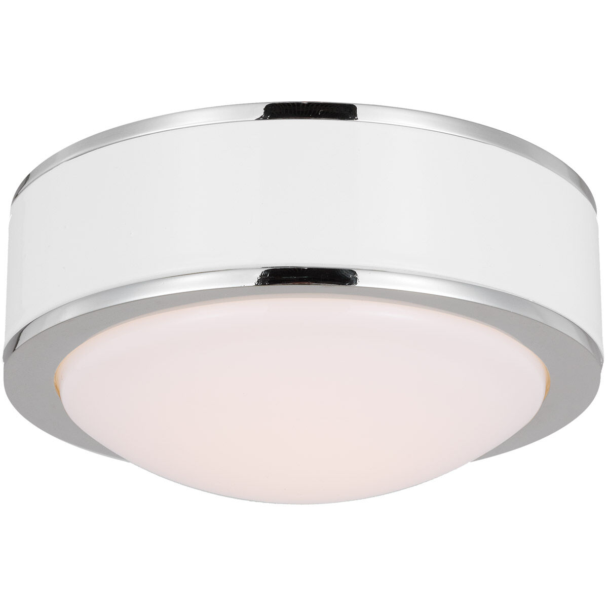 kate spade new york Monroe LED 5 inch Polished Nickel Flush Mount Ceiling Light in Polished Nickel / Gloss White