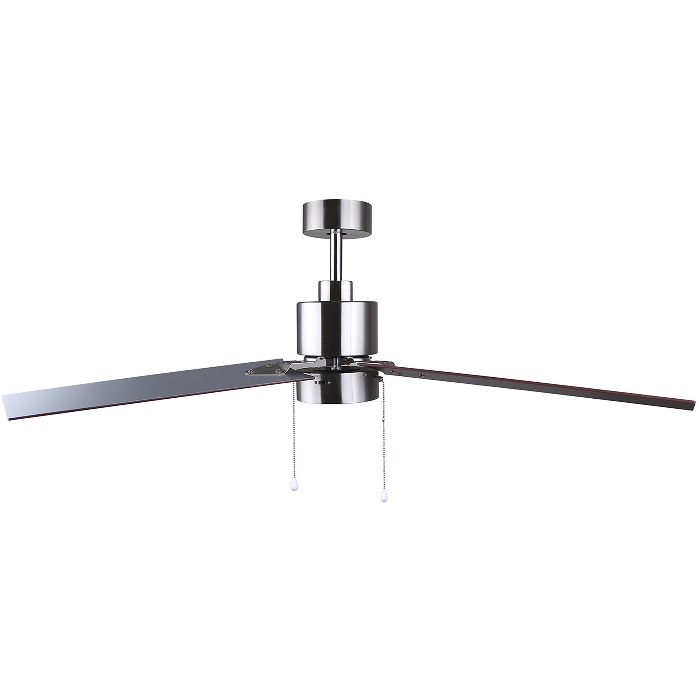 Liv 52 inch Brushed Nickel with Gray and walnut Blades Ceiling Fan