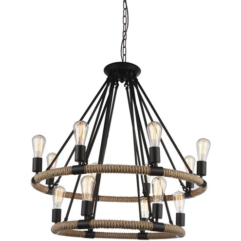 Ganges 14 Light 33 inch Black Up Chandelier Ceiling Light