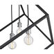 Vertical 4 Light 24 inch Matte Black and Brushed Nickel Chandelier Ceiling Light