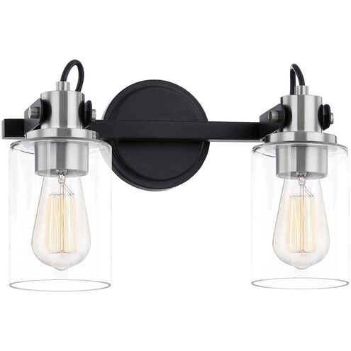 Fusion Collection - Brooklyn Family 13.75 inch Matte Black Bath Bar Wall Light